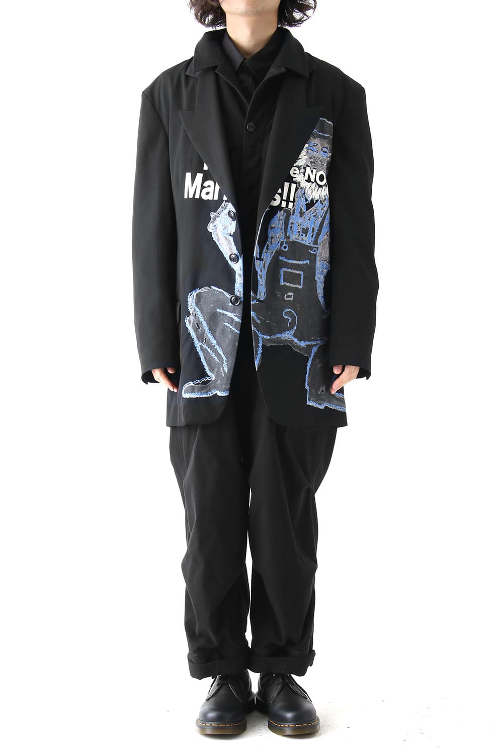 Deformation Collar Print Jacket