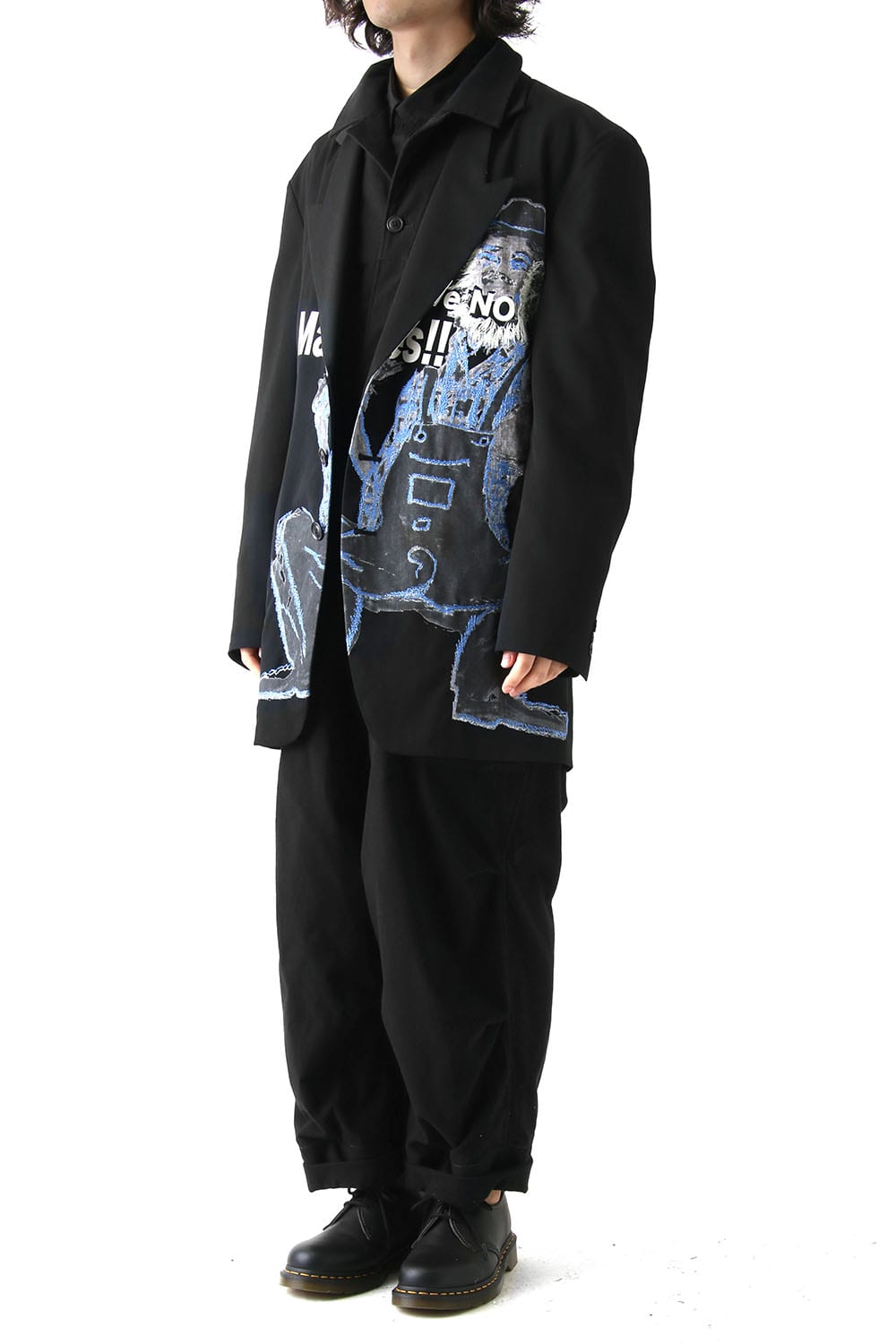 Deformation Collar Print Jacket