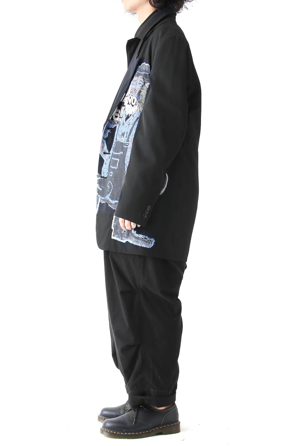 Deformation Collar Print Jacket