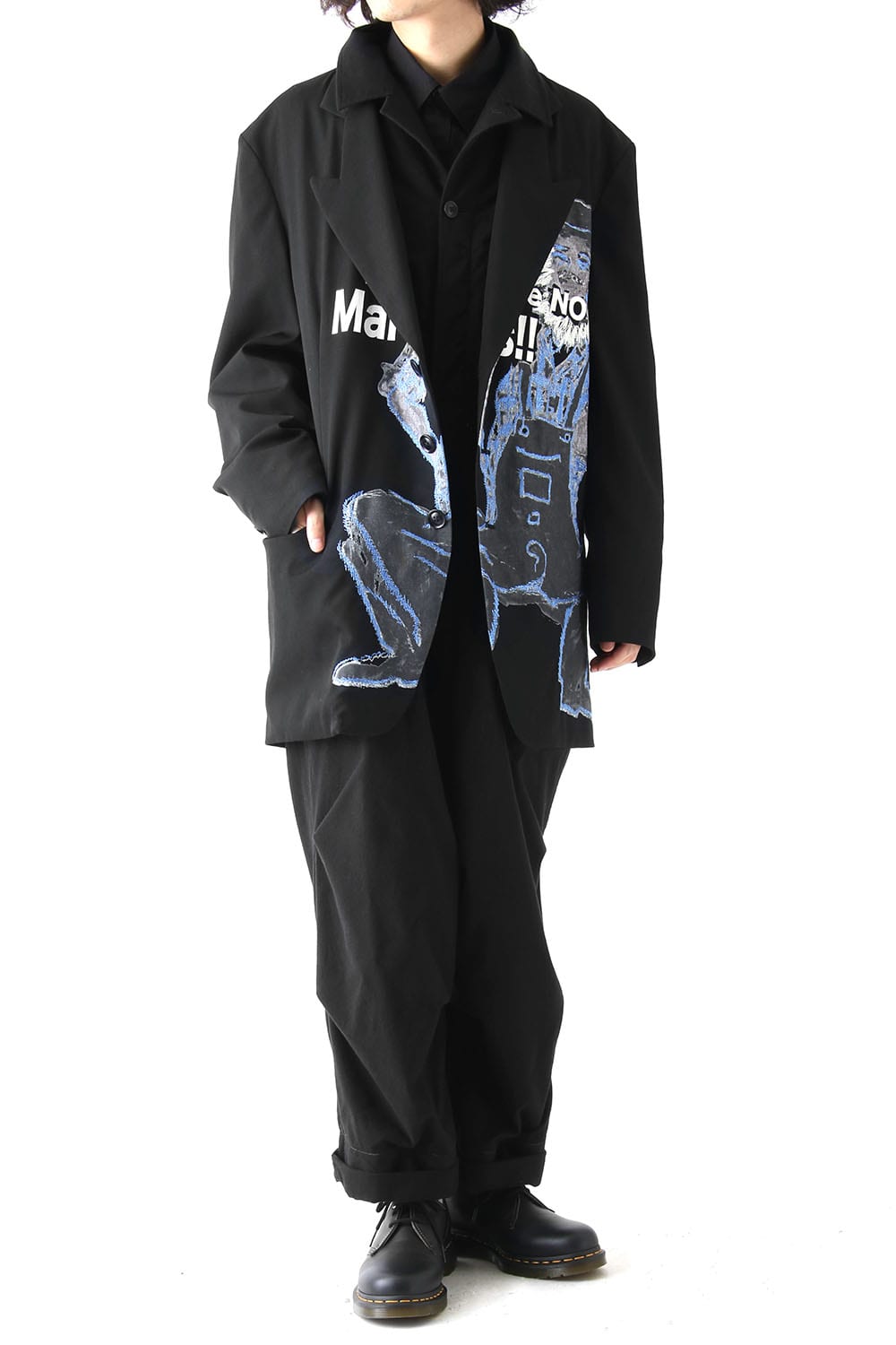 Deformation Collar Print Jacket