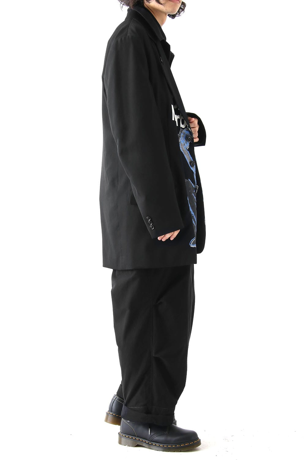 Deformation Collar Print Jacket