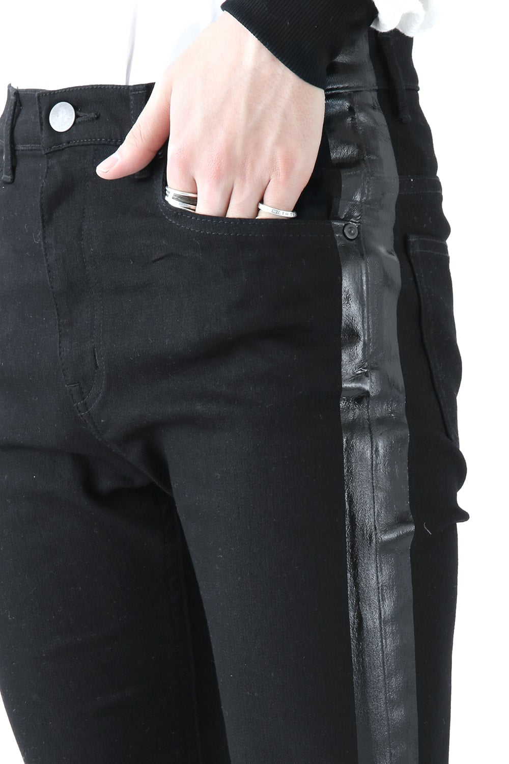 EX FIT DENIM SKINNY SIDE STRIPE RUBBER