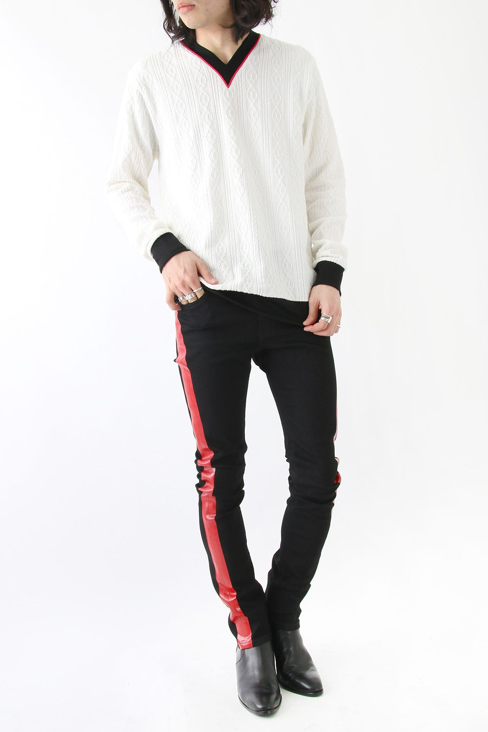 EX FIT DENIM SKINNY SIDE STRIPE RUBBER