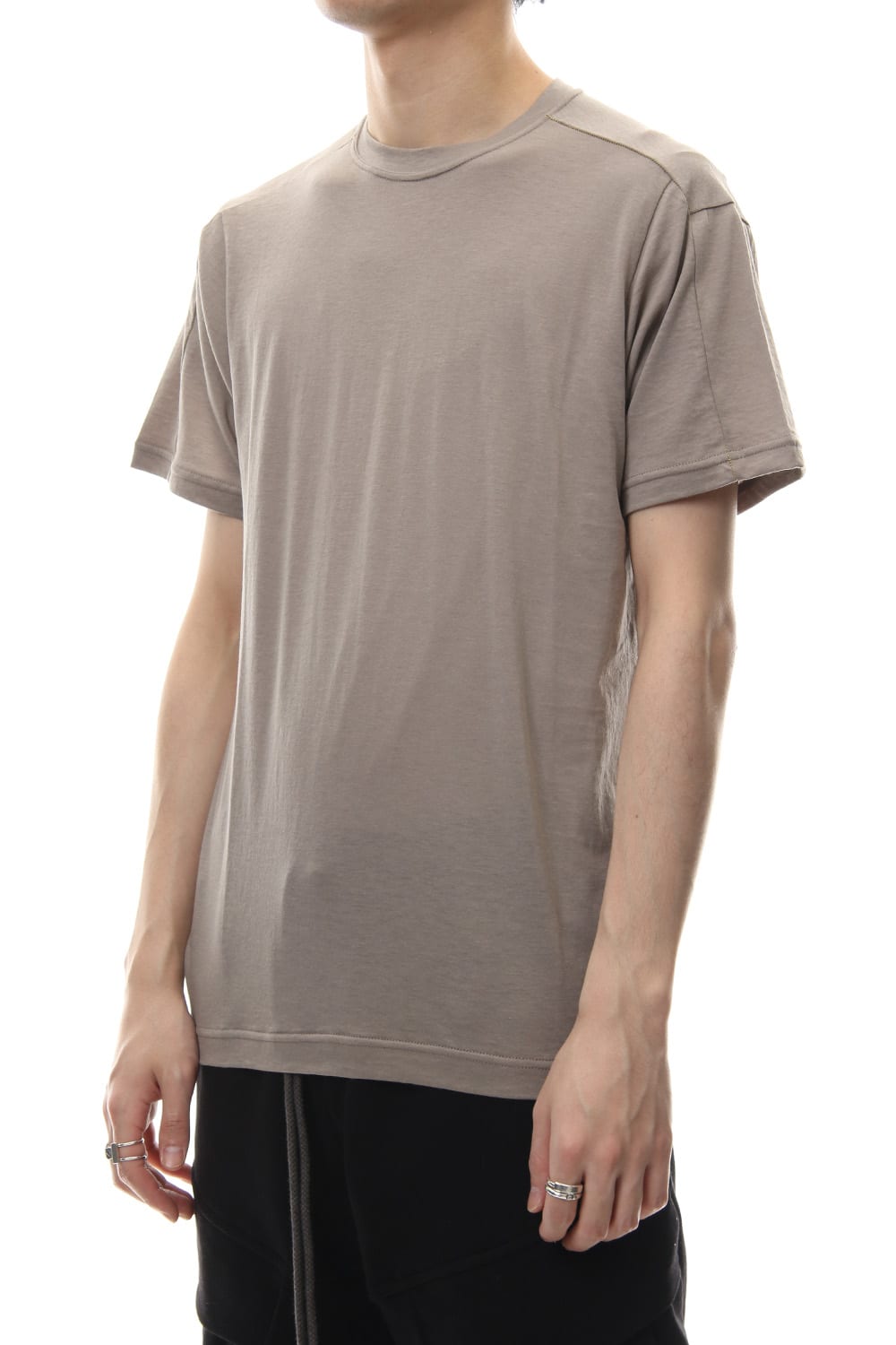 Cotton silk regular T-shirt G.Beige