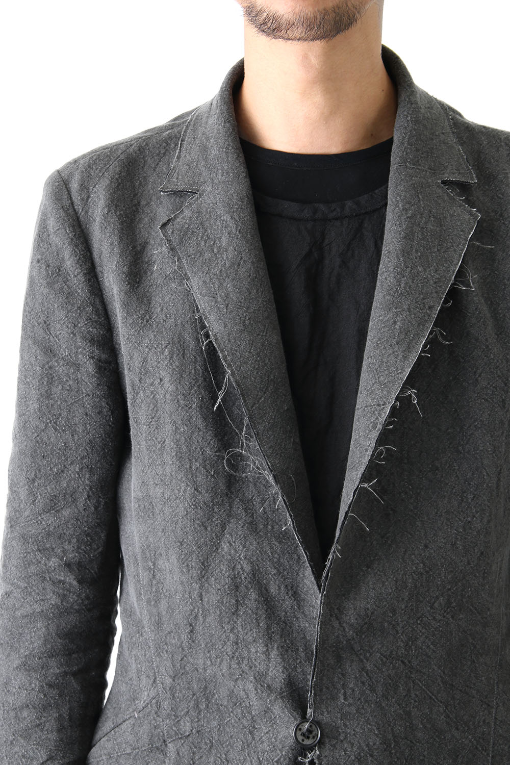 Sumi Dyed Linen Tailored Jacket