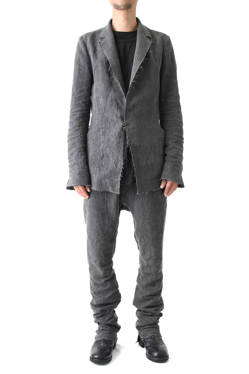 Sumi Dyed Linen Tailored Jacket