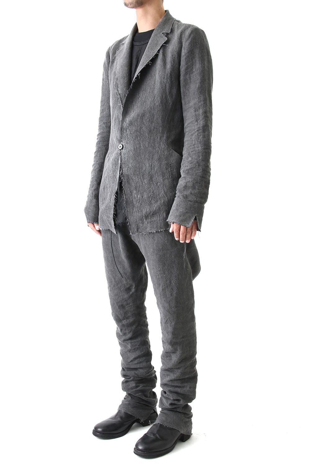 Sumi Dyed Linen Tailored Jacket