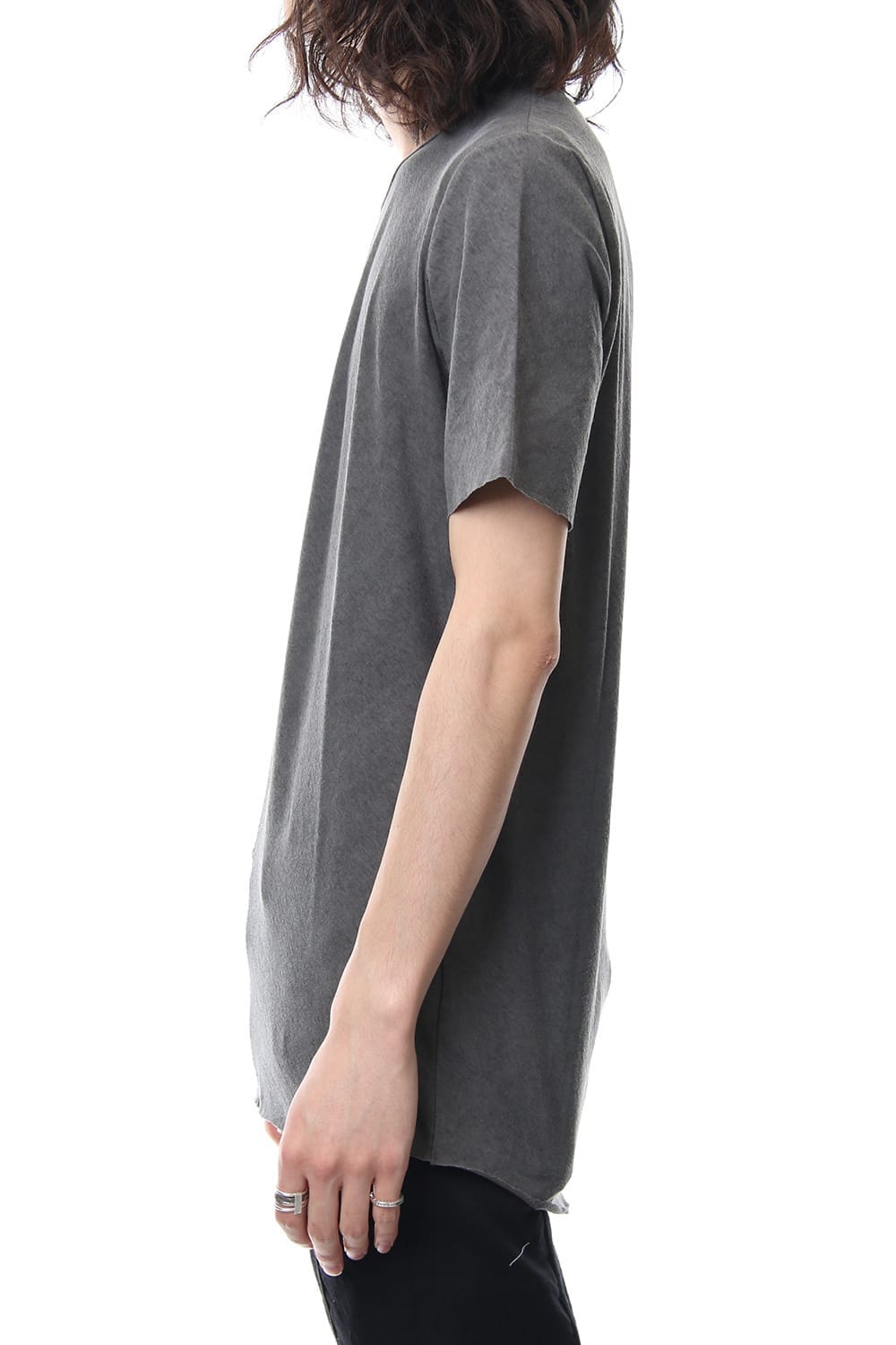 Strong Twist Plain Stitch Cold Dye Cut Off Half Sleeve T-Shirt