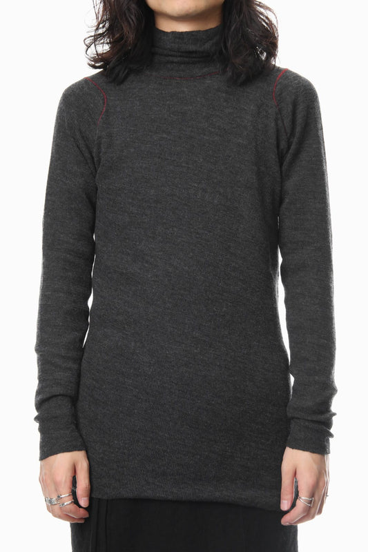 Rib knitting asymmetry turtleneck