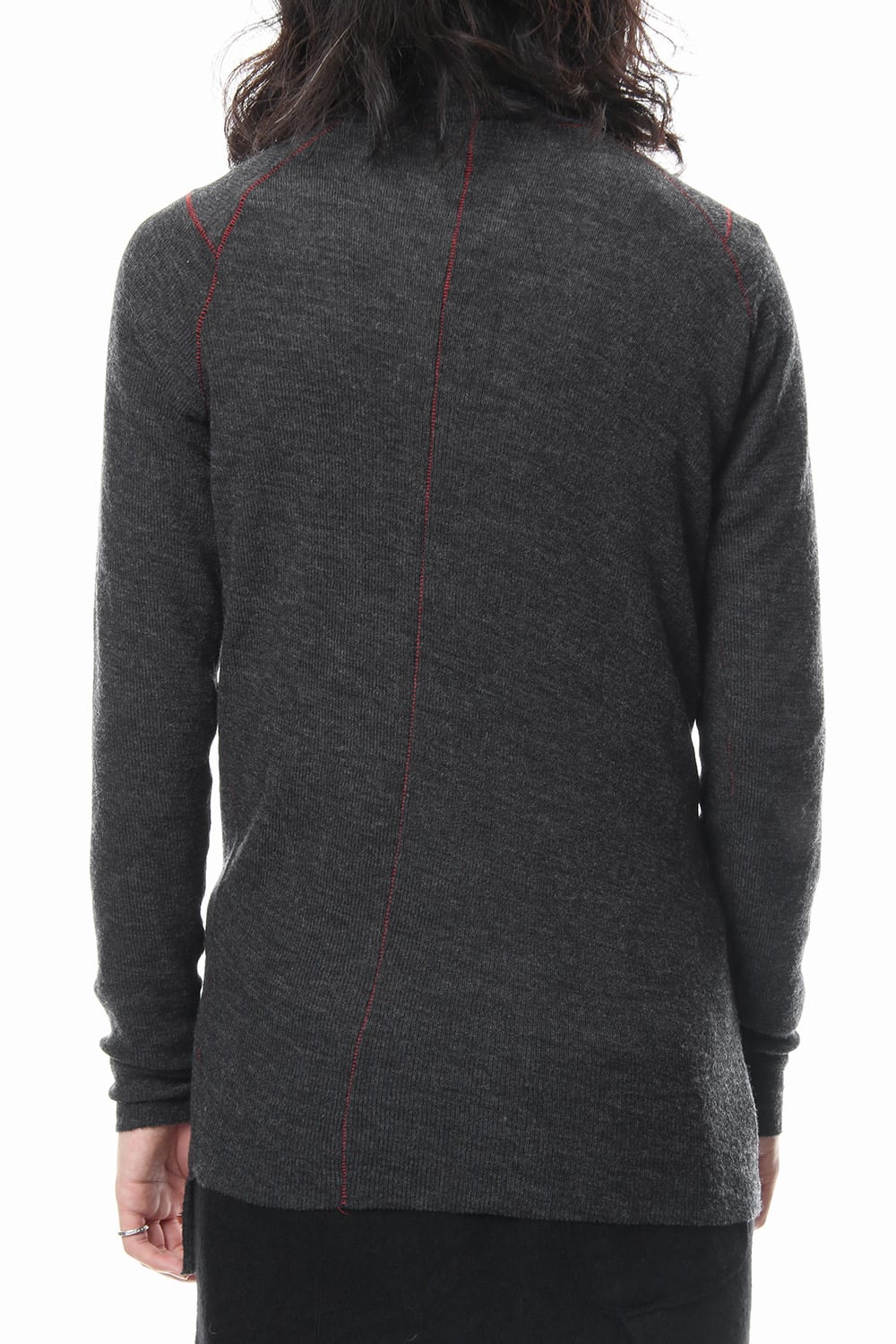 Rib knitting asymmetry turtleneck