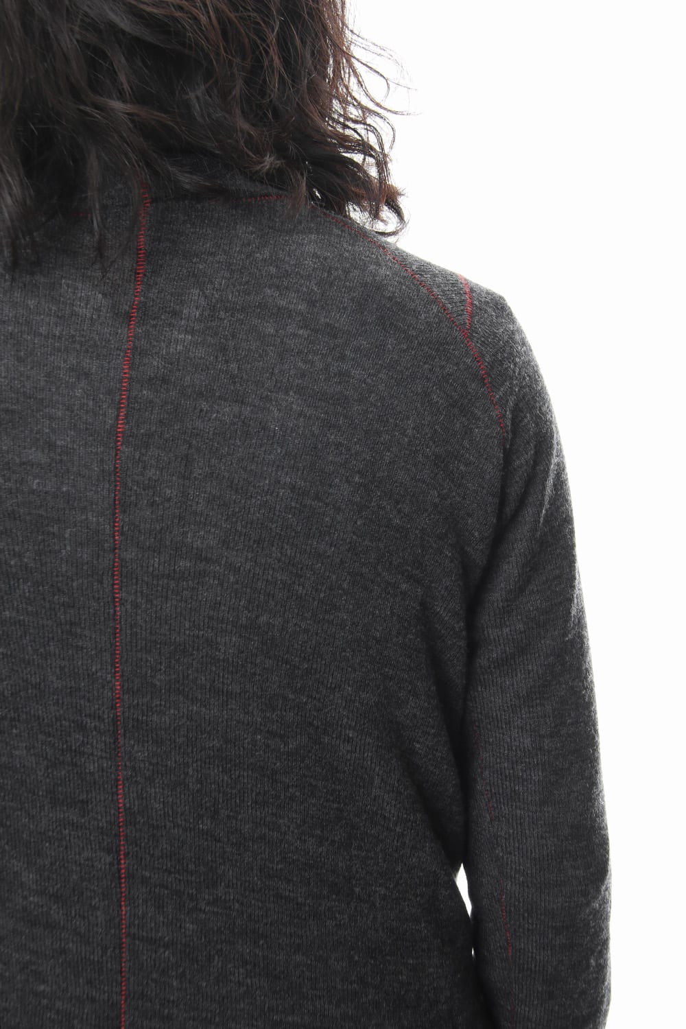 Rib knitting asymmetry turtleneck