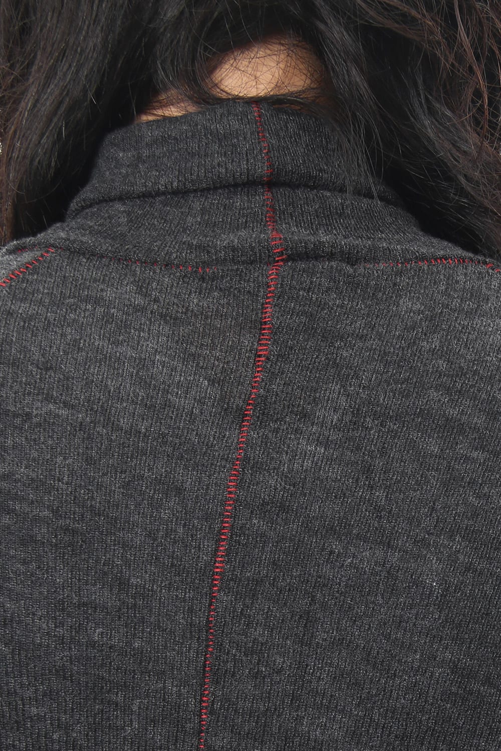 Rib knitting asymmetry turtleneck