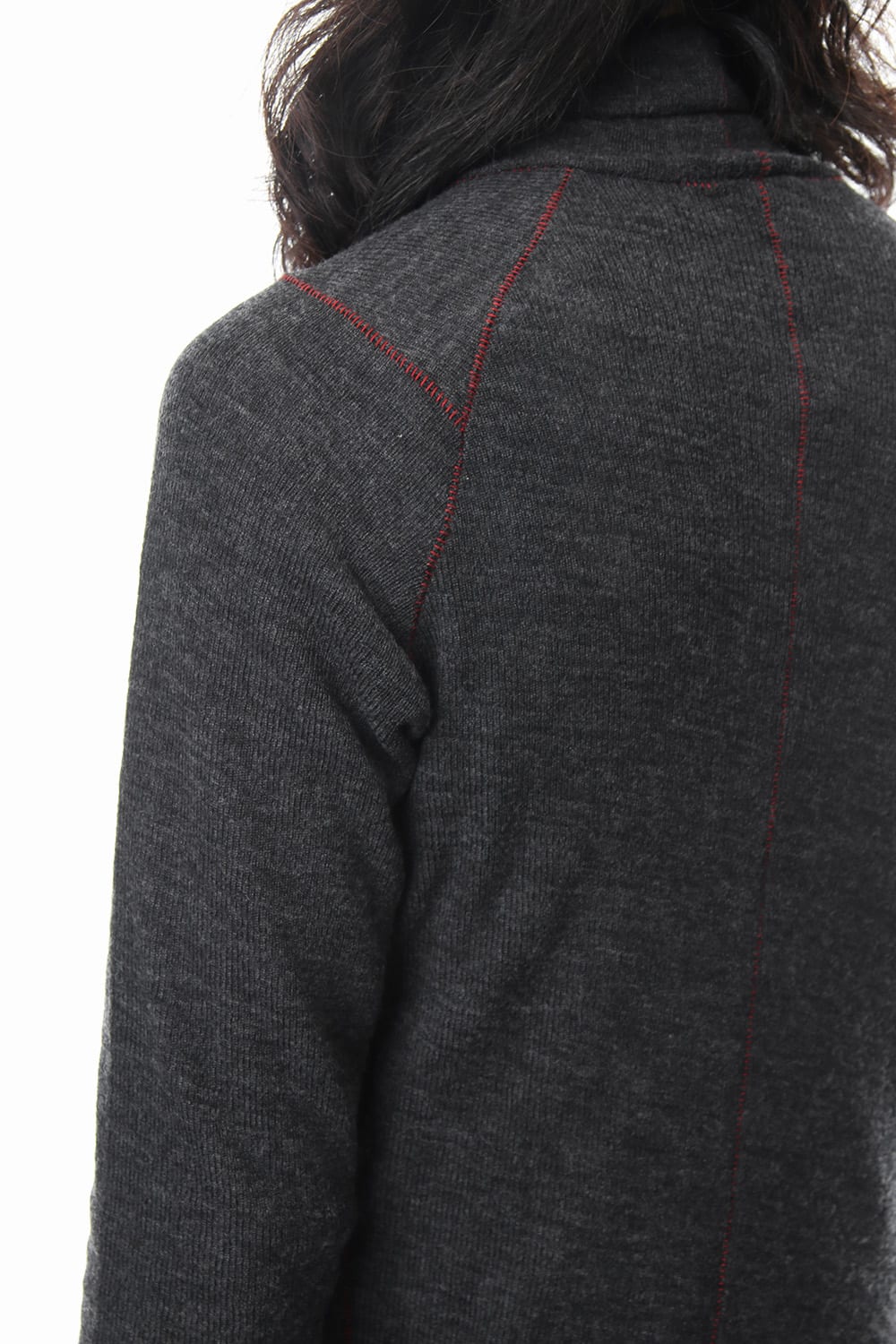 Rib knitting asymmetry turtleneck