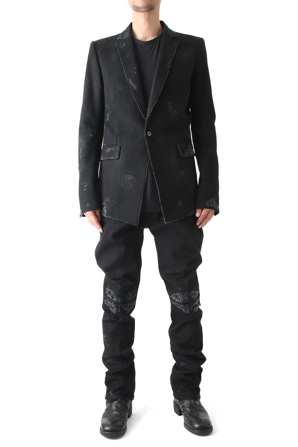 Destroyed Denim Tailored Jacket