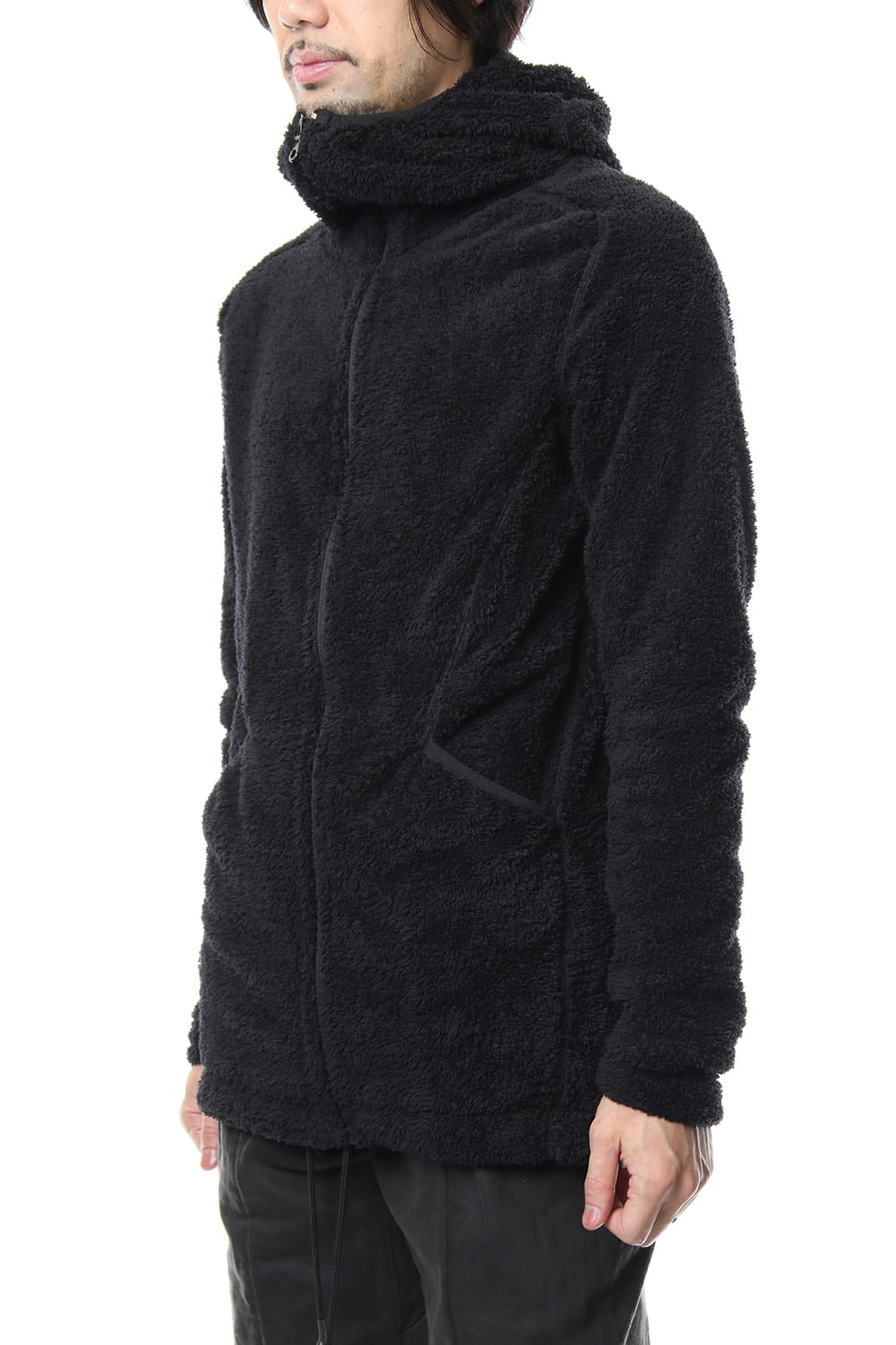 Super Micro Long Boa Hoodie RB-038 Black