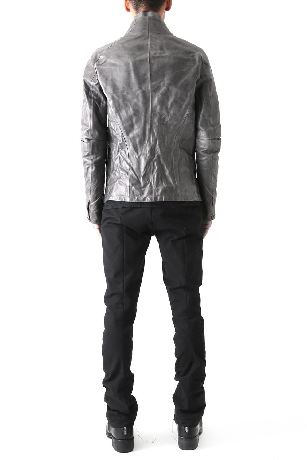 Layered Neck Leather Jacket