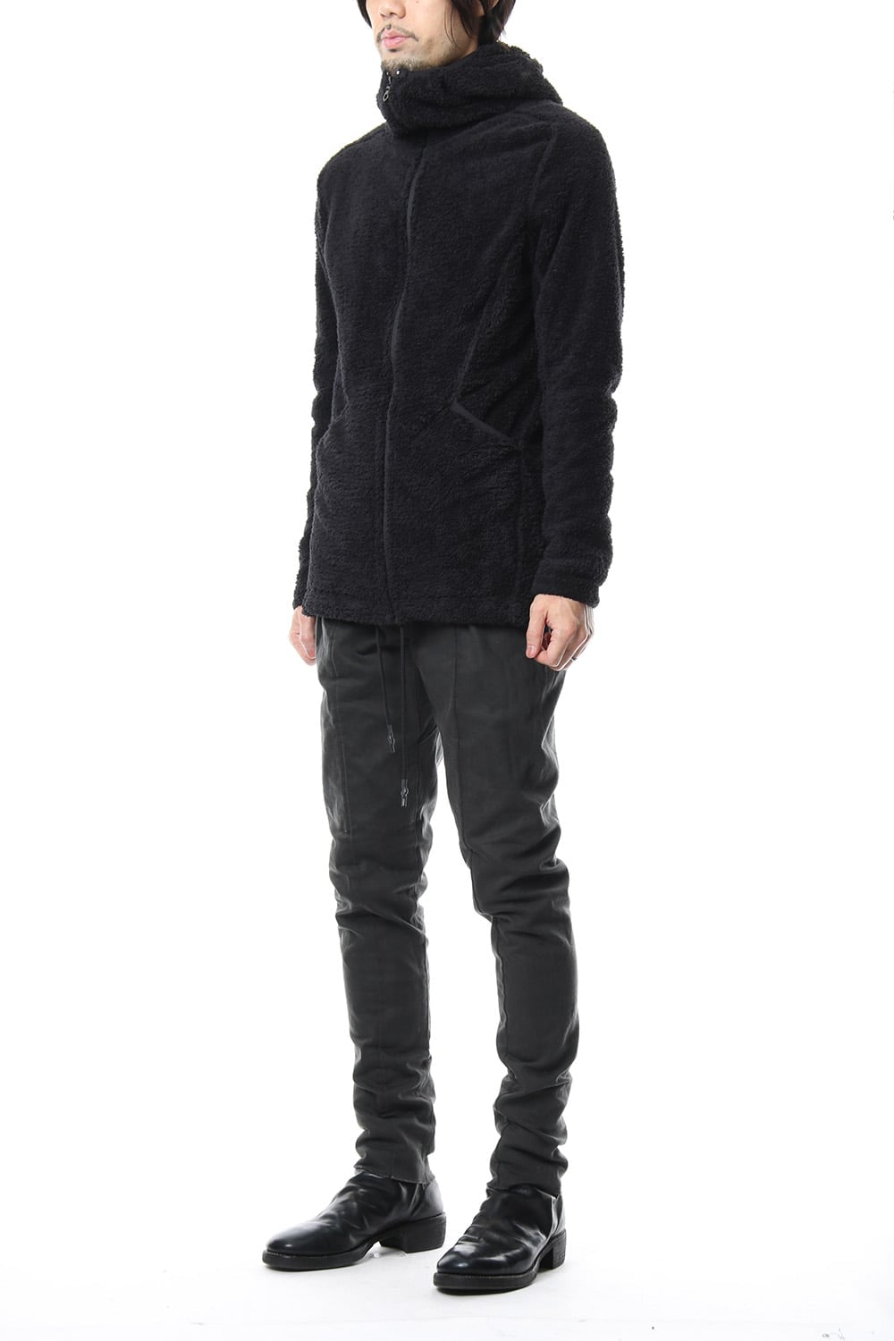 Super Micro Long Boa Hoodie RB-038 Black