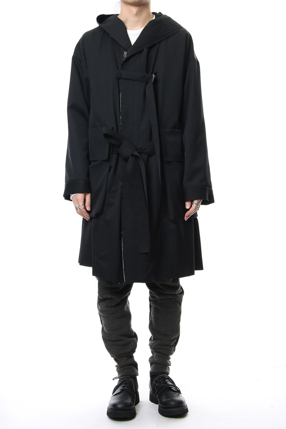 Wool gabardine coat