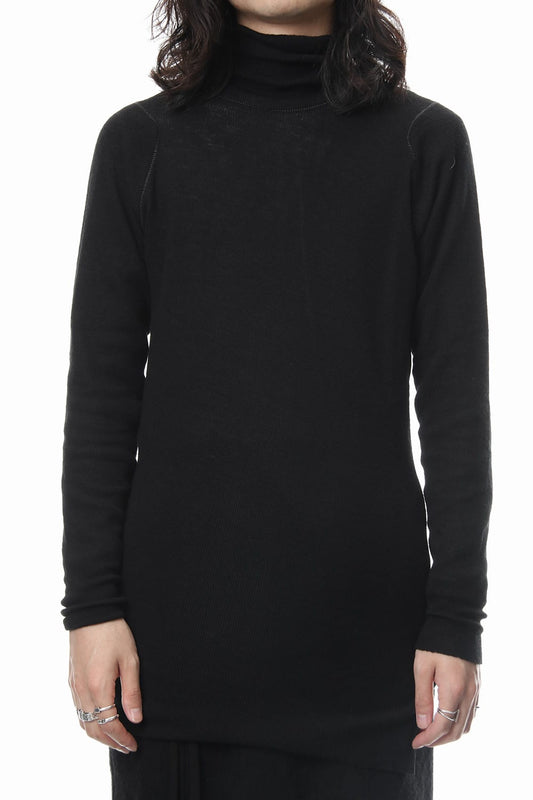 Rib knitting asymmetry turtleneck