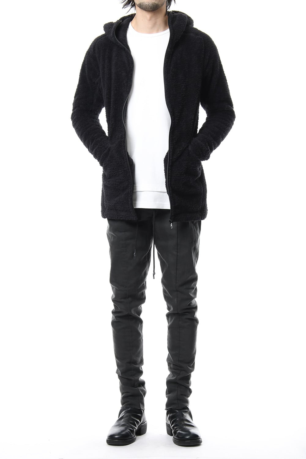 Super Micro Long Boa Hoodie RB-038 Black