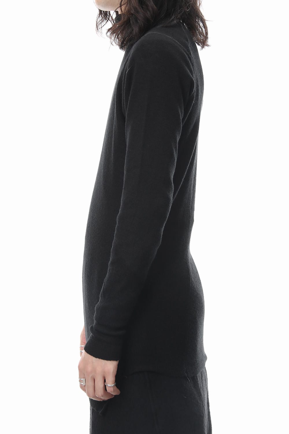 Rib knitting asymmetry turtleneck