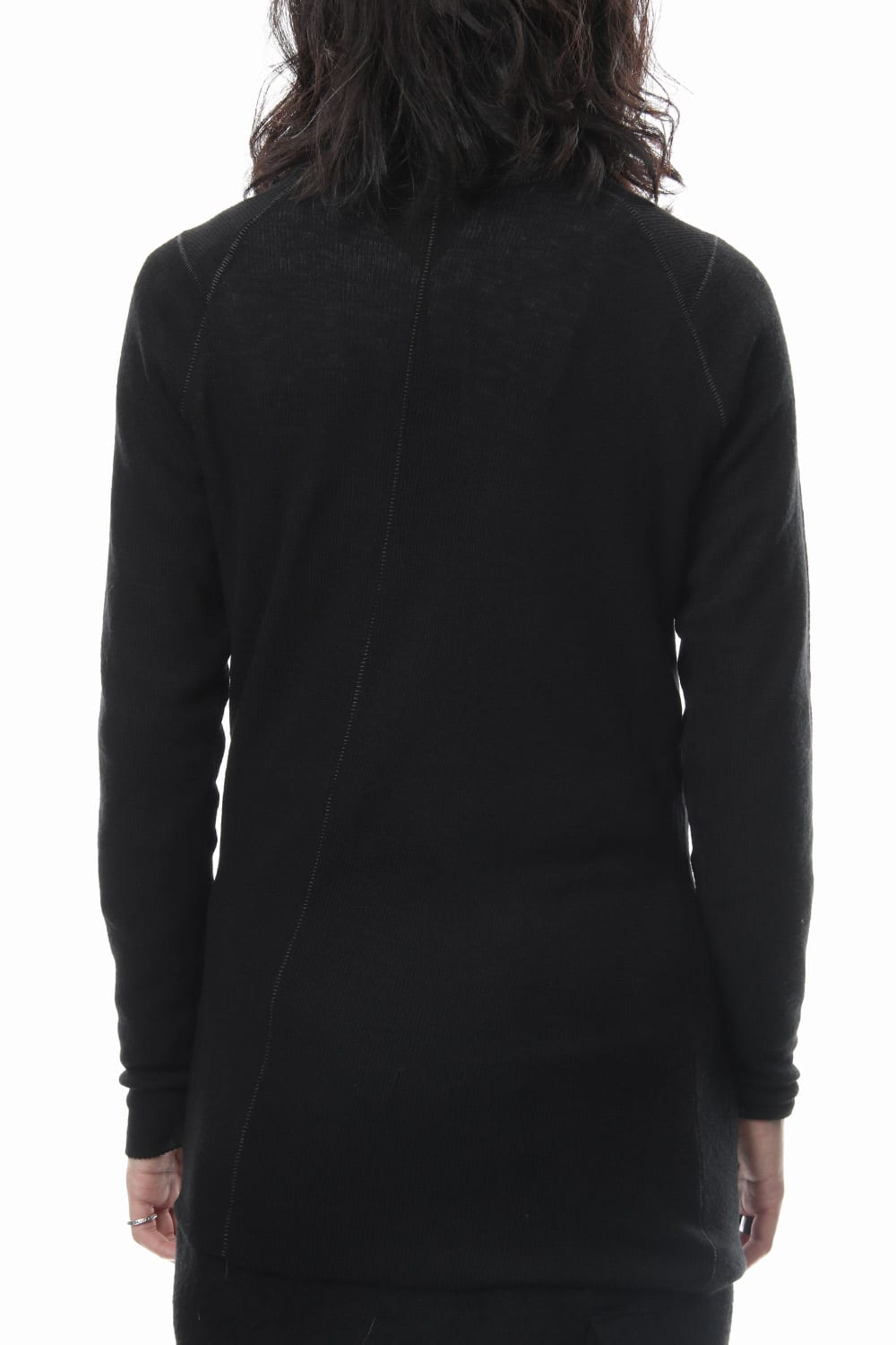 Rib knitting asymmetry turtleneck