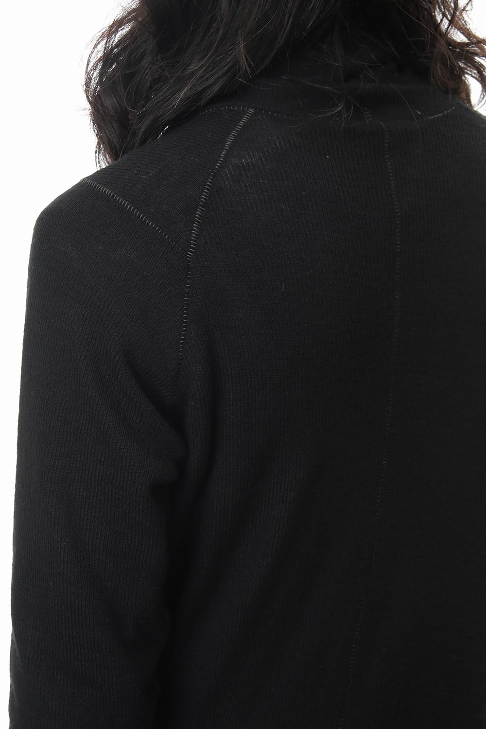 Rib knitting asymmetry turtleneck