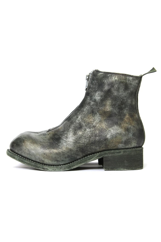 LIMITED Front Zip Boots Double Sole - Horse Full Grain Leather CAMO