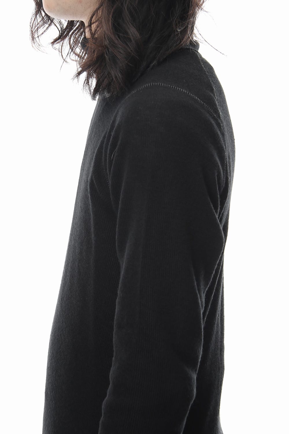 Rib knitting asymmetry turtleneck