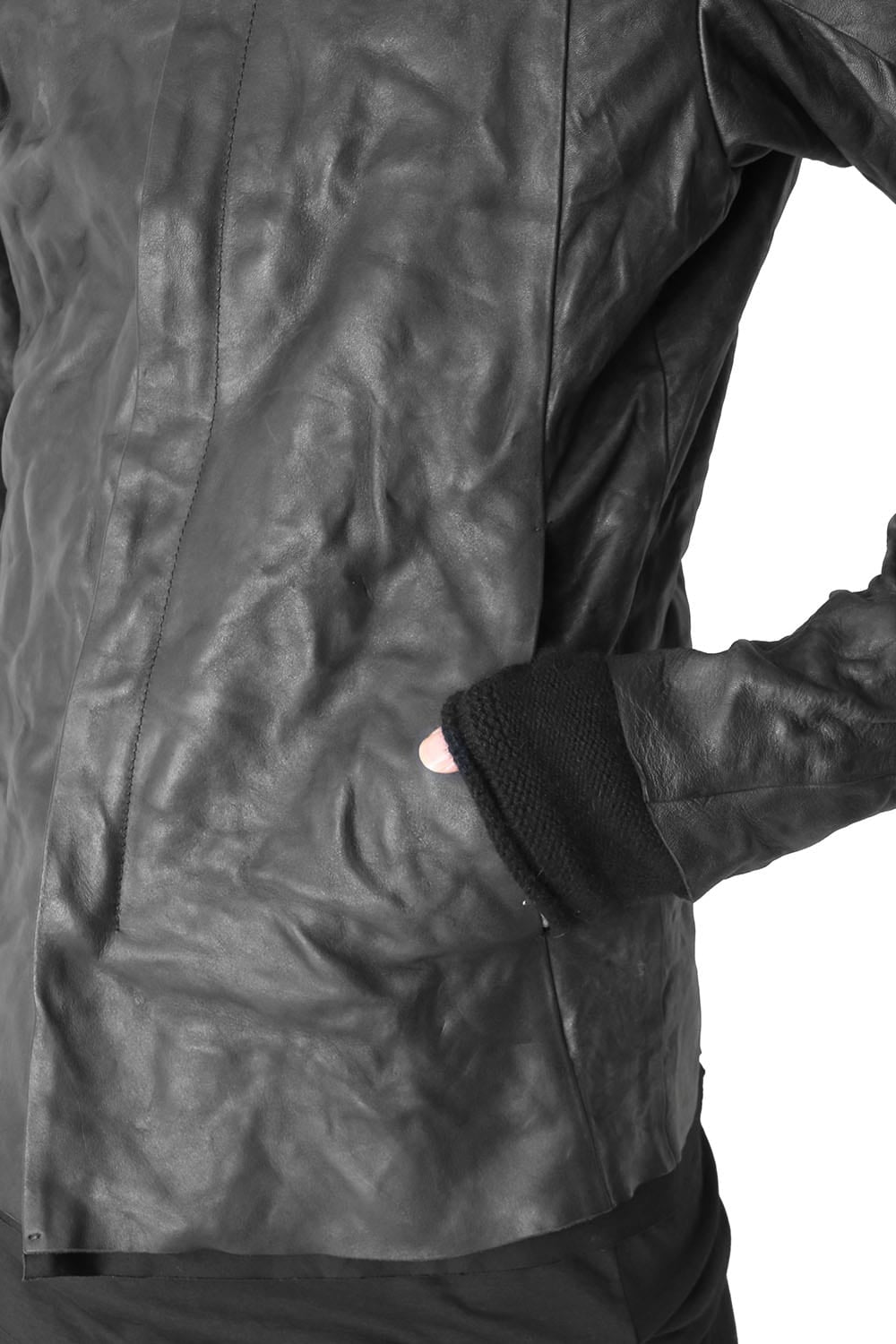 High Neck Jacket Guidi Horse Leather