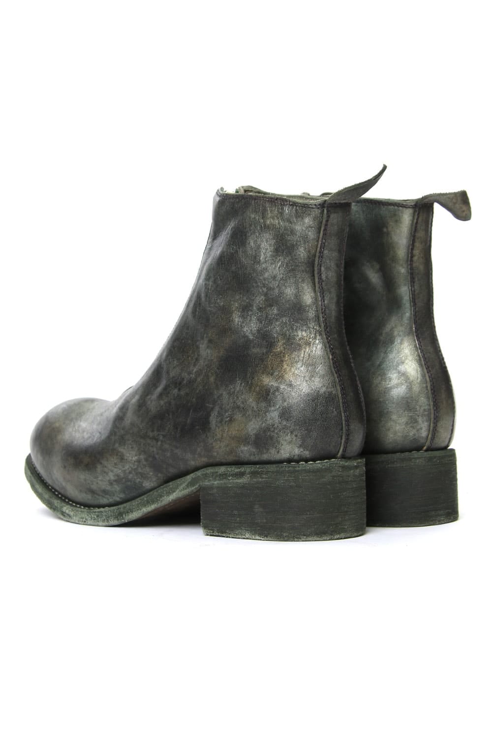 LIMITED Front Zip Boots Double Sole - Horse Full Grain Leather CAMO