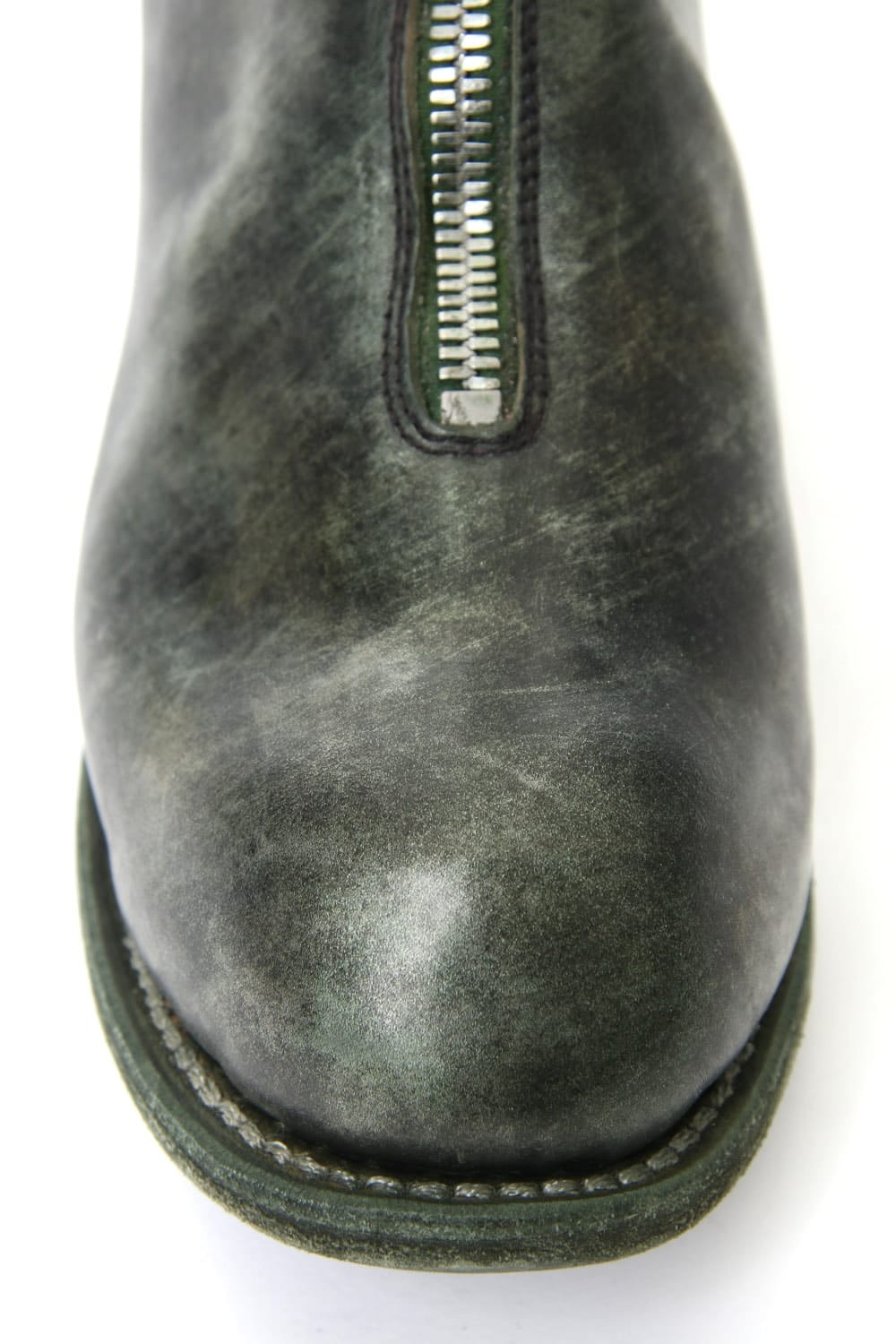 LIMITED Front Zip Boots Double Sole - Horse Full Grain Leather CAMO