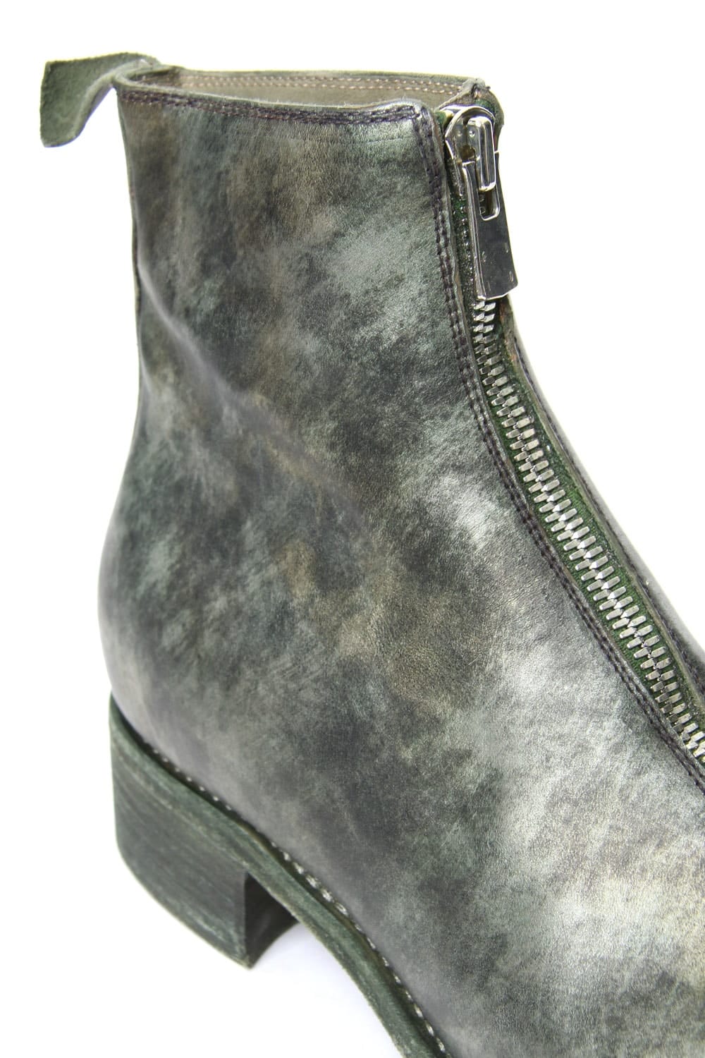 LIMITED Front Zip Boots Double Sole - Horse Full Grain Leather CAMO