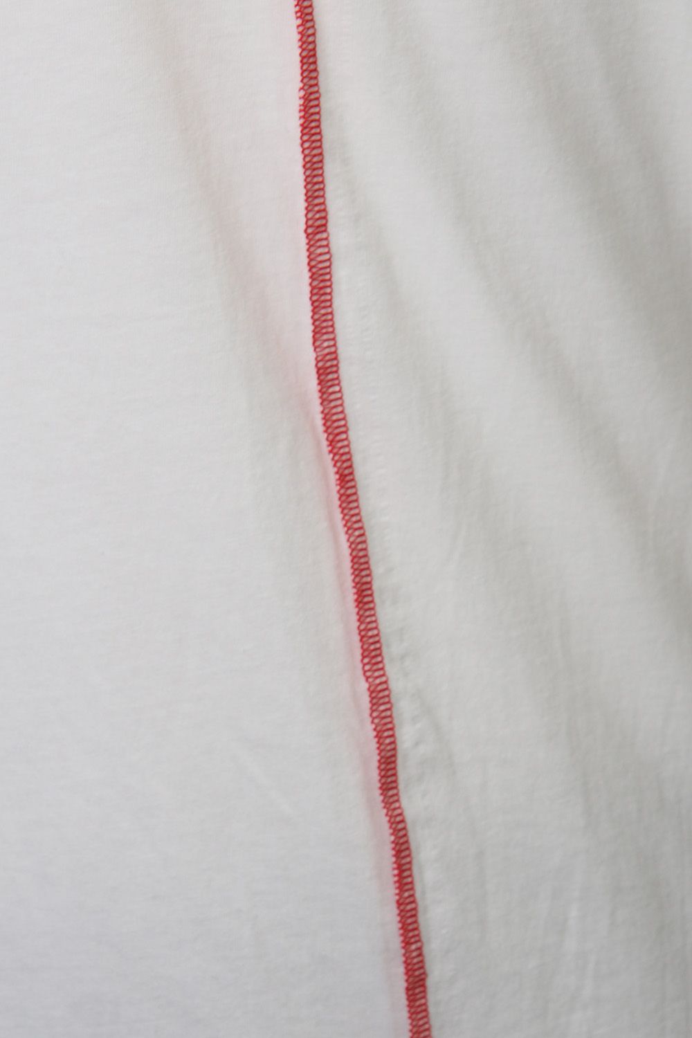 Product Dyeing Back Center Coloring Stitching Long Sleeve T White × Red