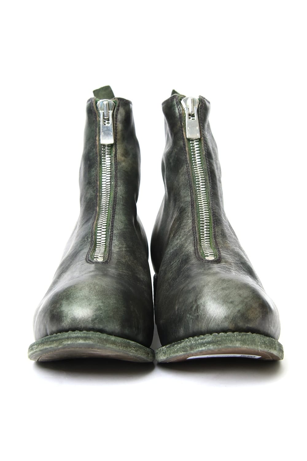 LIMITED Front Zip Boots Double Sole - Horse Full Grain Leather CAMO