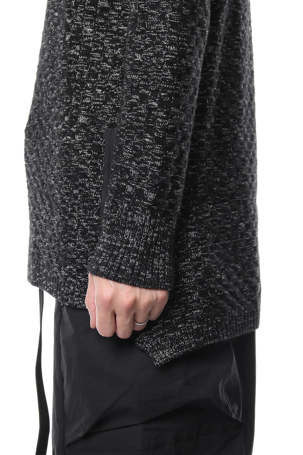 5GG Wool Cotton Long Knit RB-041 T.Black