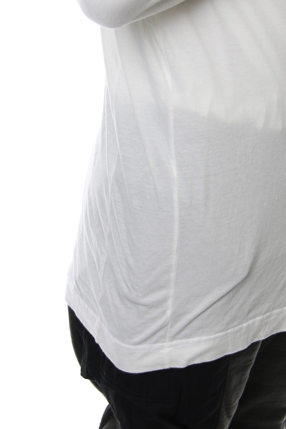 Product Dyeing Back Center Coloring Stitching Long Sleeve T White × Red