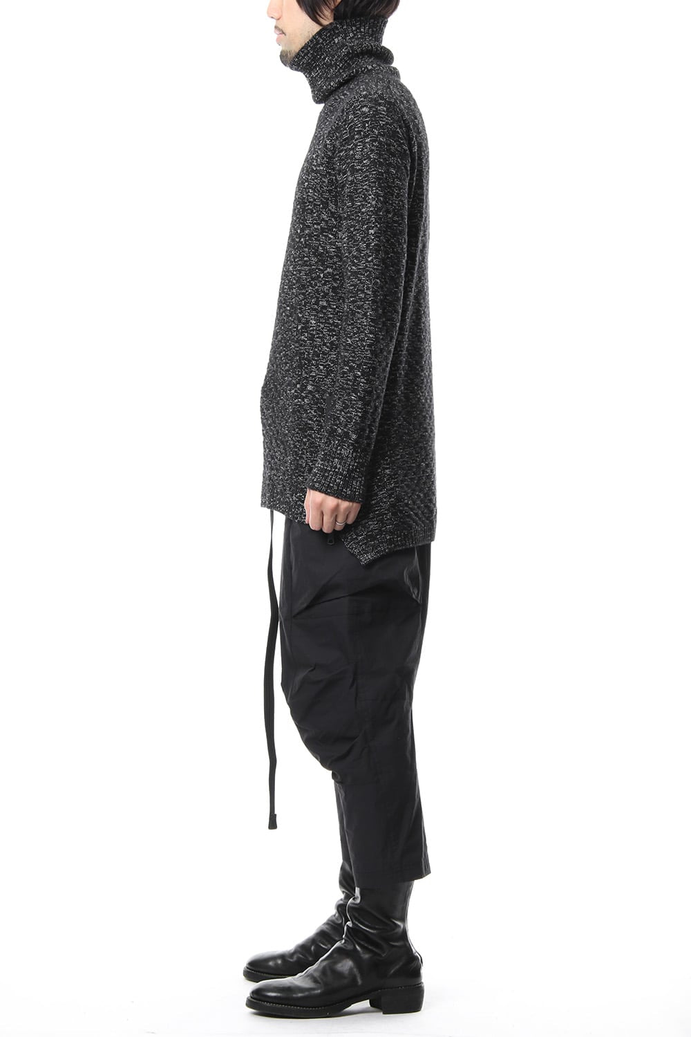 5GG Wool Cotton Long Knit RB-041 T.Black