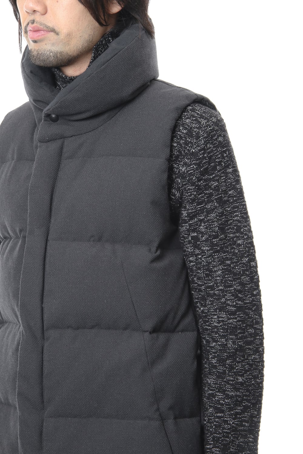 Dobby Pin Head Down Vest RB-027 CB.Black