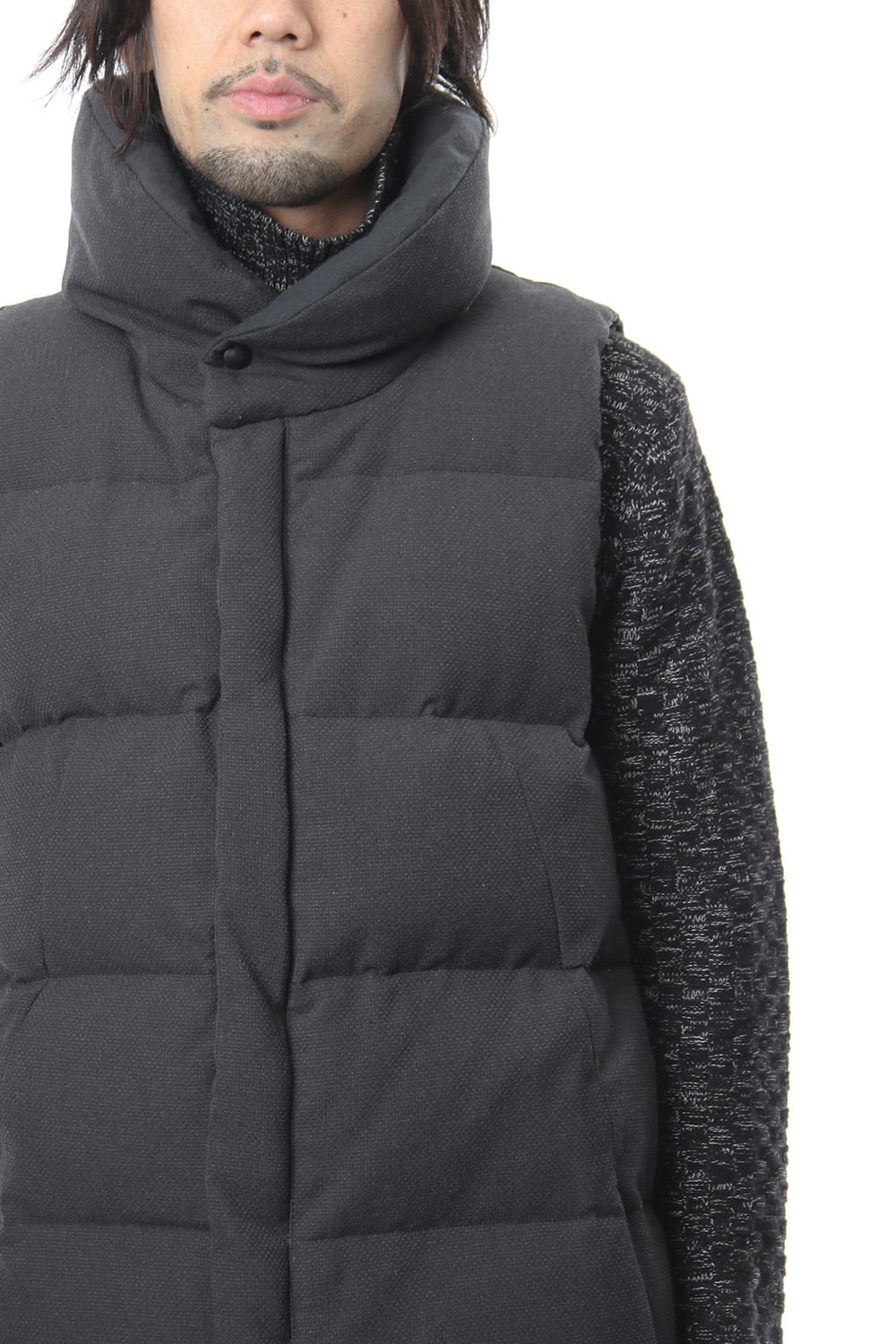 Dobby Pin Head Down Vest RB-027 CB.Black