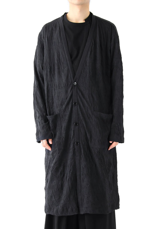 Long Cardigan C/E Washer Plain Stitch Fabric