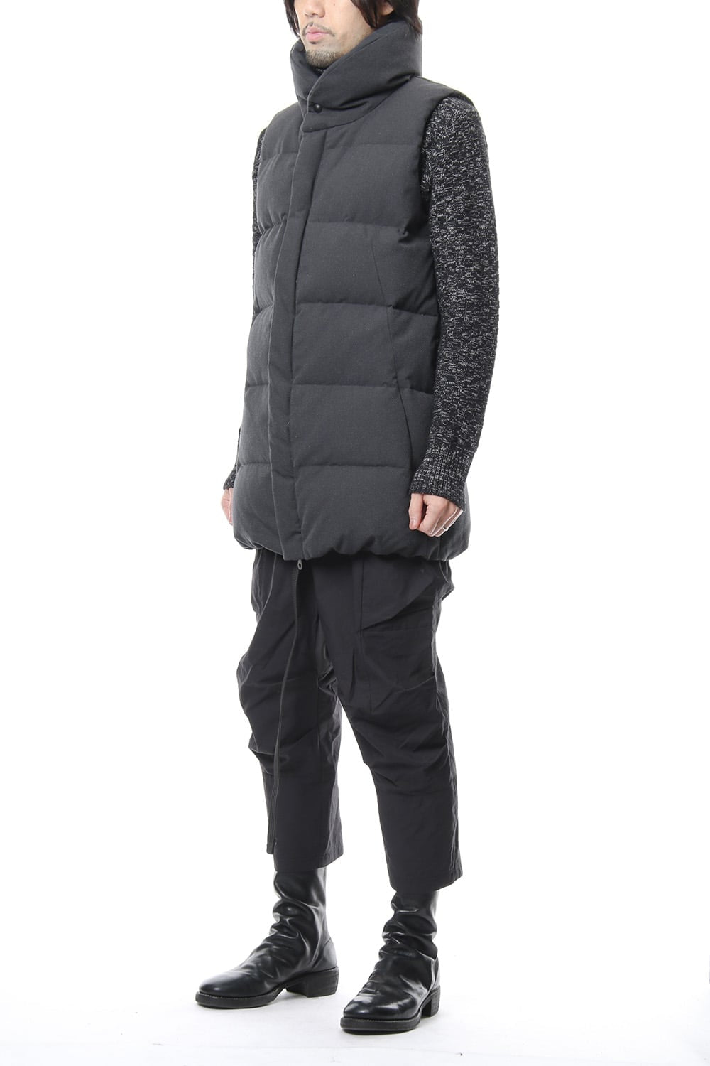 Dobby Pin Head Down Vest RB-027 CB.Black