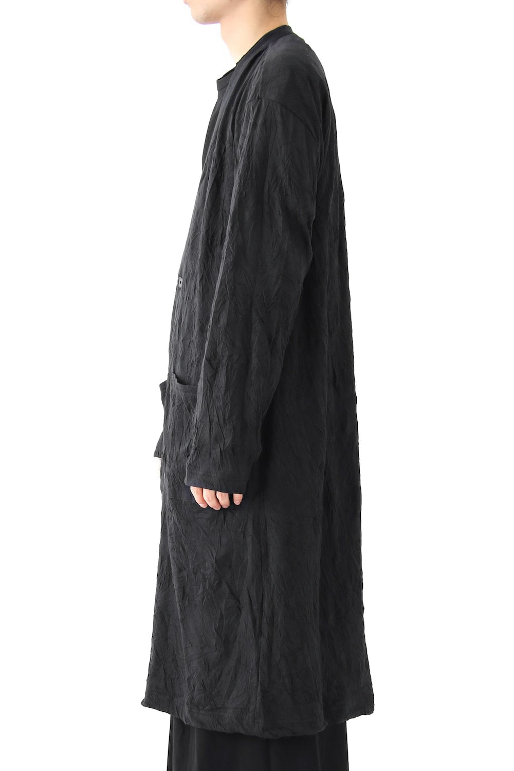 Long Cardigan C/E Washer Plain Stitch Fabric