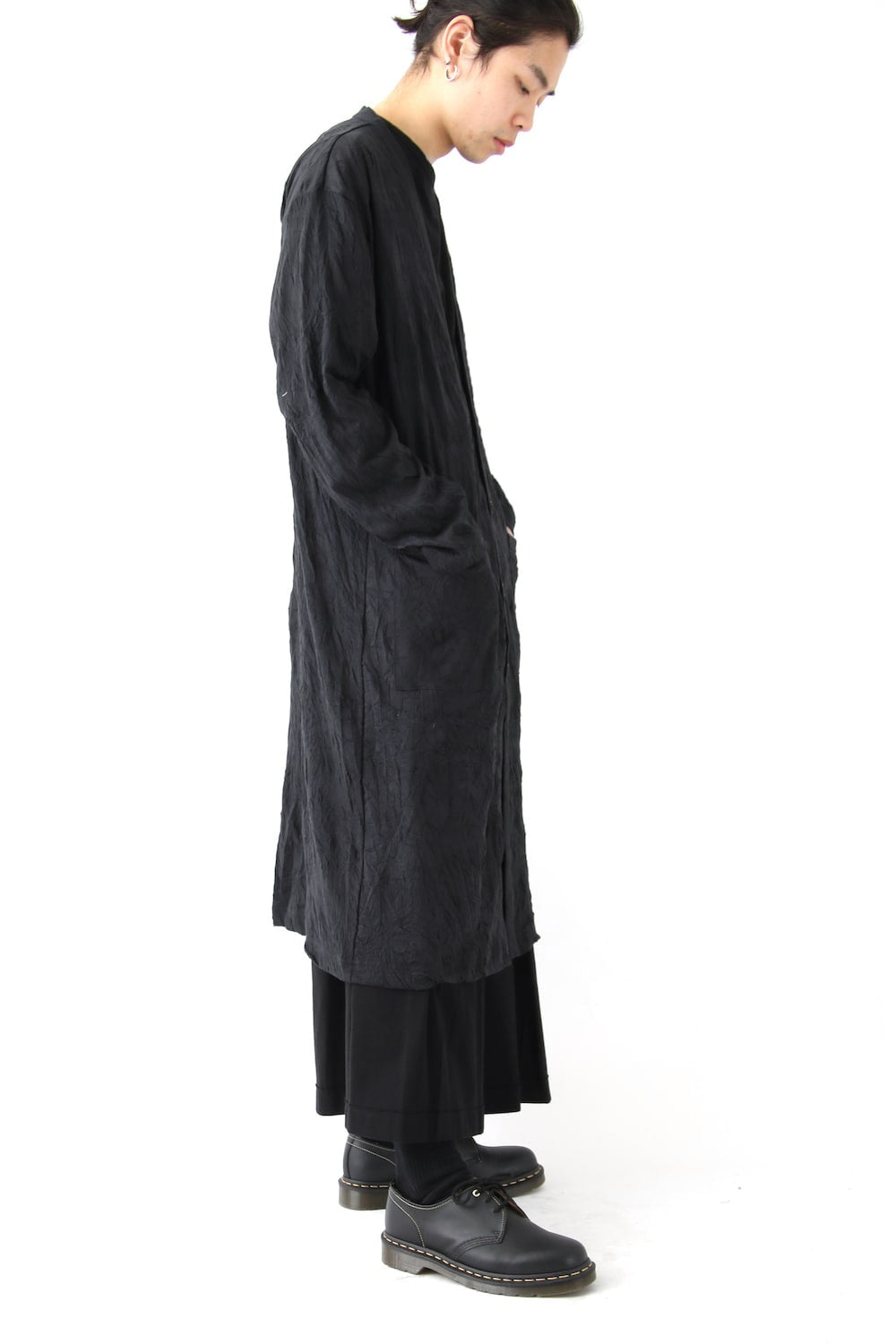 Long Cardigan C/E Washer Plain Stitch Fabric