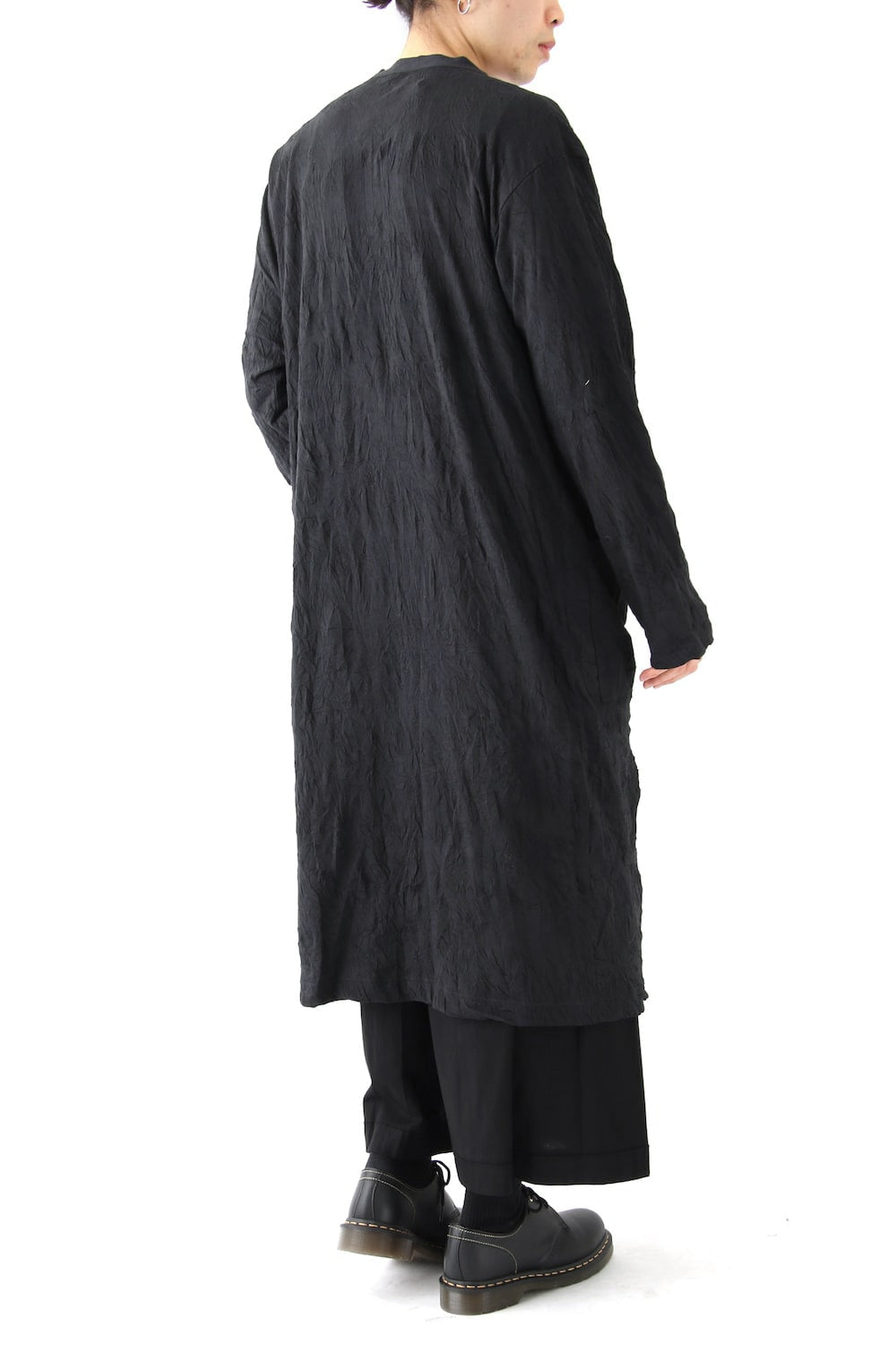 Long Cardigan C/E Washer Plain Stitch Fabric