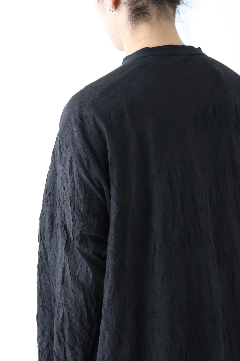 Long Cardigan C/E Washer Plain Stitch Fabric