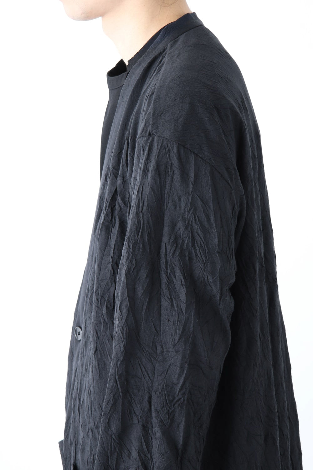 Long Cardigan C/E Washer Plain Stitch Fabric