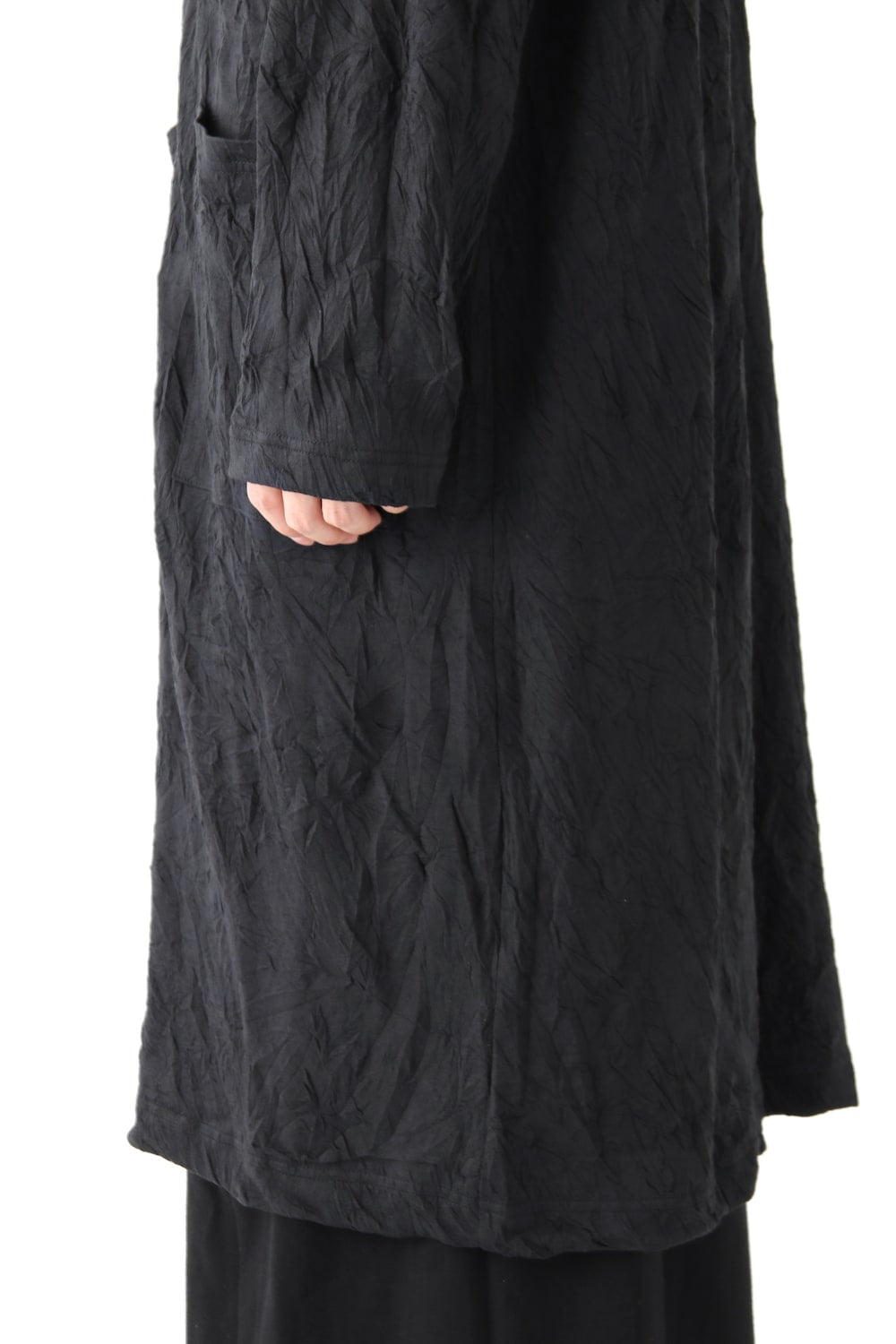 Long Cardigan C/E Washer Plain Stitch Fabric