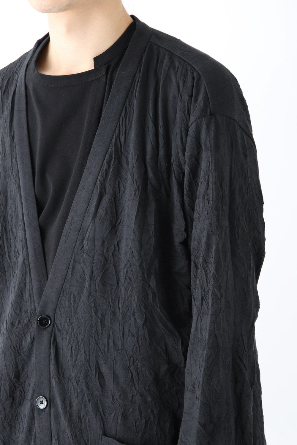 Long Cardigan C/E Washer Plain Stitch Fabric