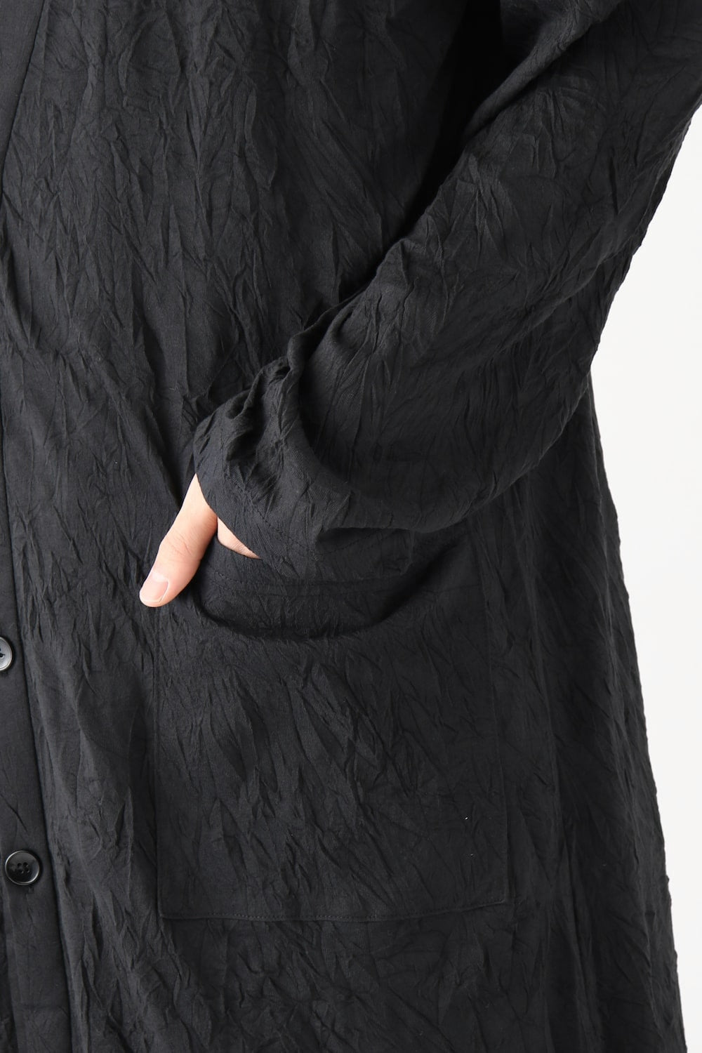 Long Cardigan C/E Washer Plain Stitch Fabric